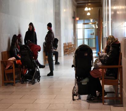 Familles au Palais de justice